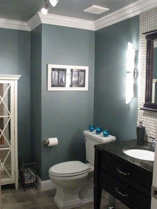 bathroom paint idea Benjamin Moore Smokestack Grey. love this color!