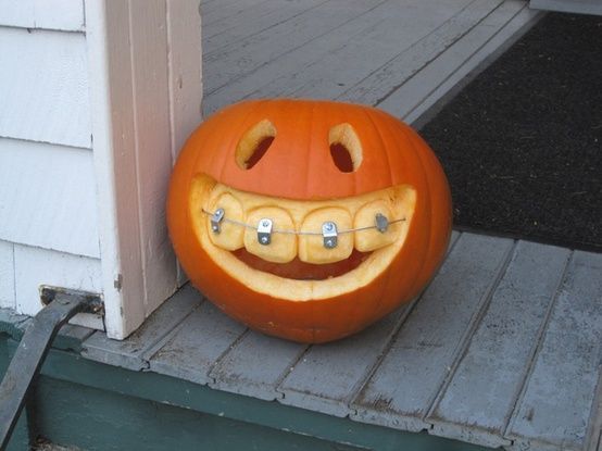Pumpkin with braces.