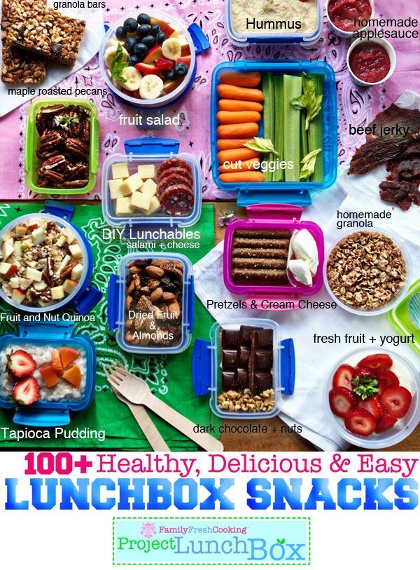 100+ Healthy, Delicious and Easy Lunchbox Snacks
