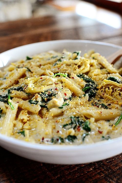 Spinach Artichoke Pasta a good vegetarian pasta dish.