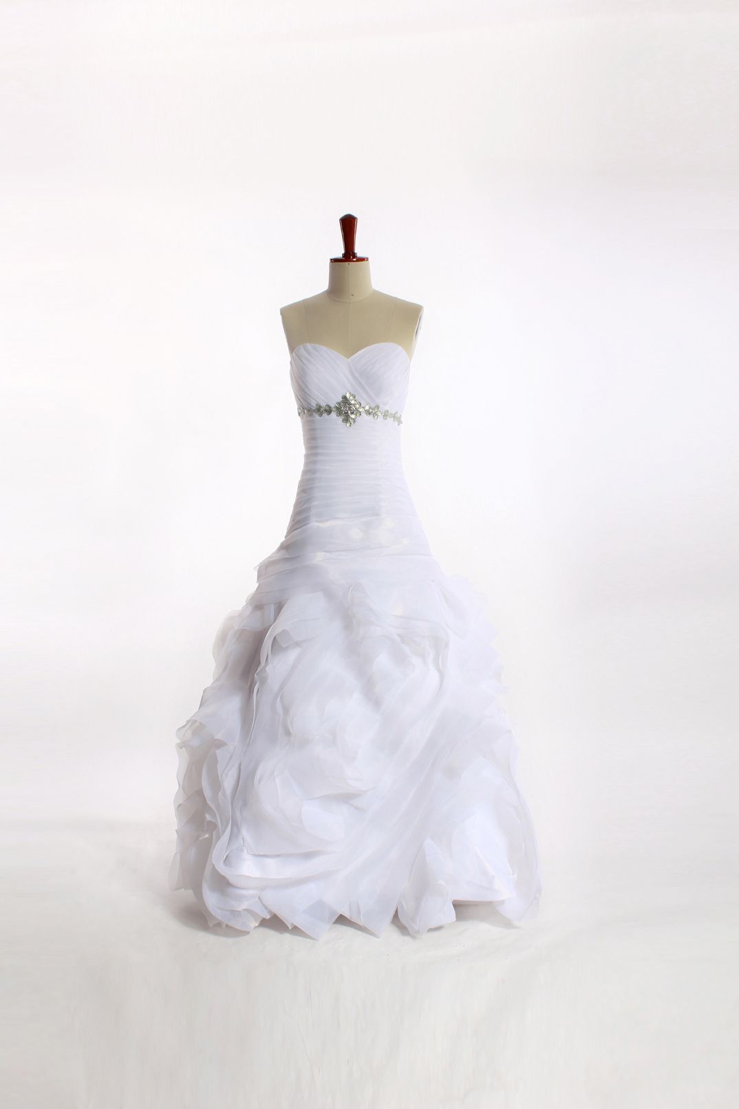 Strapless Organza bridal gown with empire waist