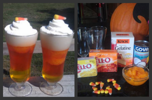 Candy Corn Jello Dessert Cups. I made these with my 4 yr old re looking for kids
