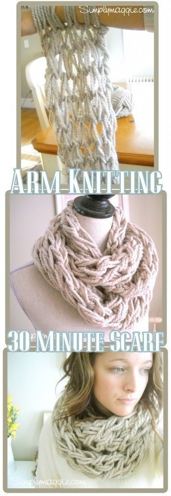 Arm Knitting Scarf