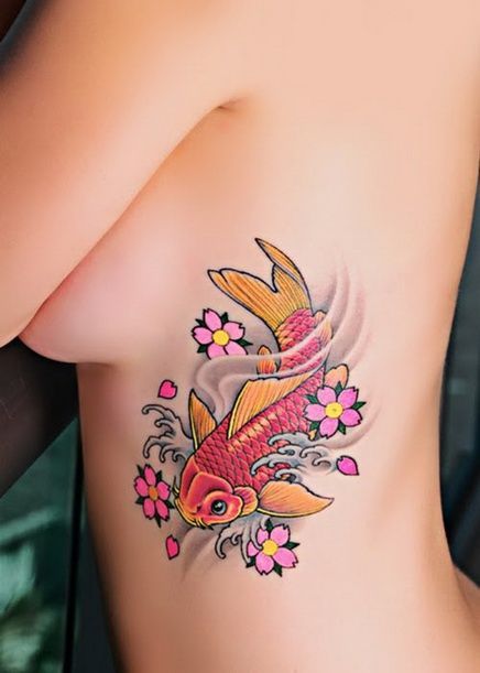 Koi Fish Tattoo and Meaning – this is kind of the same idea i have for my koi fi