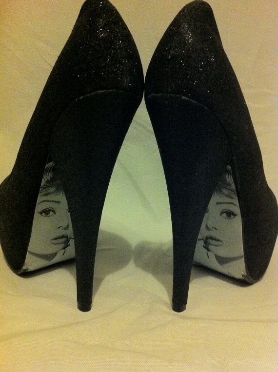 So simple to mod podge a picture on the back of heels