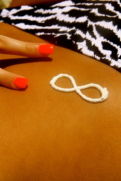 Use Elmers glue to get an instant sun tattoo. Make the shape you want, where you