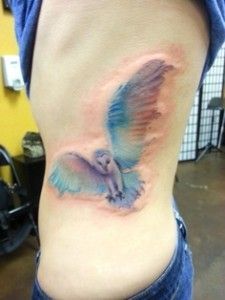 Watercolor owl tattoo tattoo design