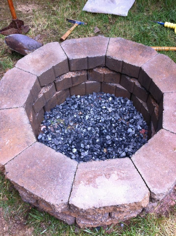 Fire Pit – Love the contrasting stones inside!
