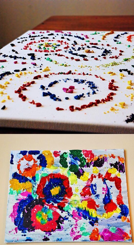 Different way of doing melted crayon art