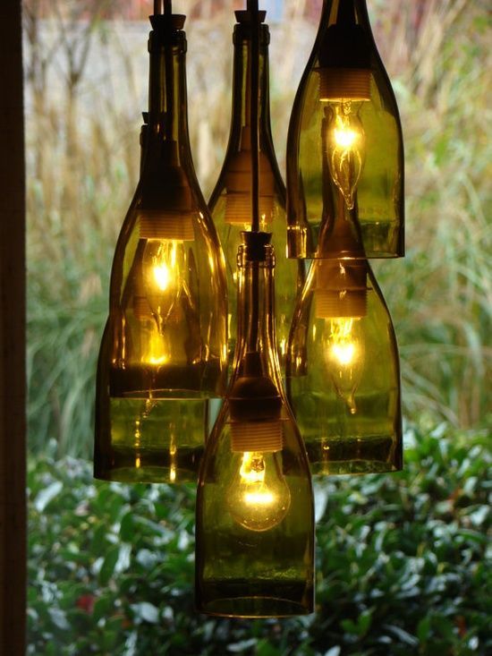Genius Wine bottle chandelier