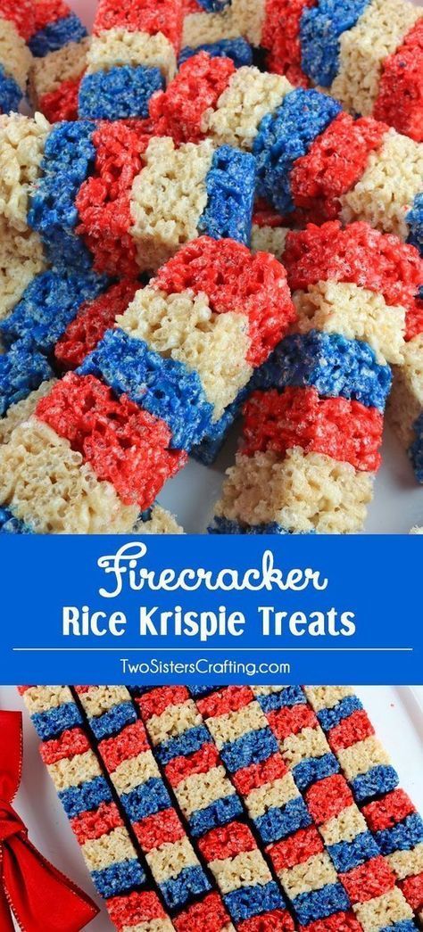 Firecracker Rice Krispie Treats - Firecracker Rice Krispie Treats -   July 4th food Ideas