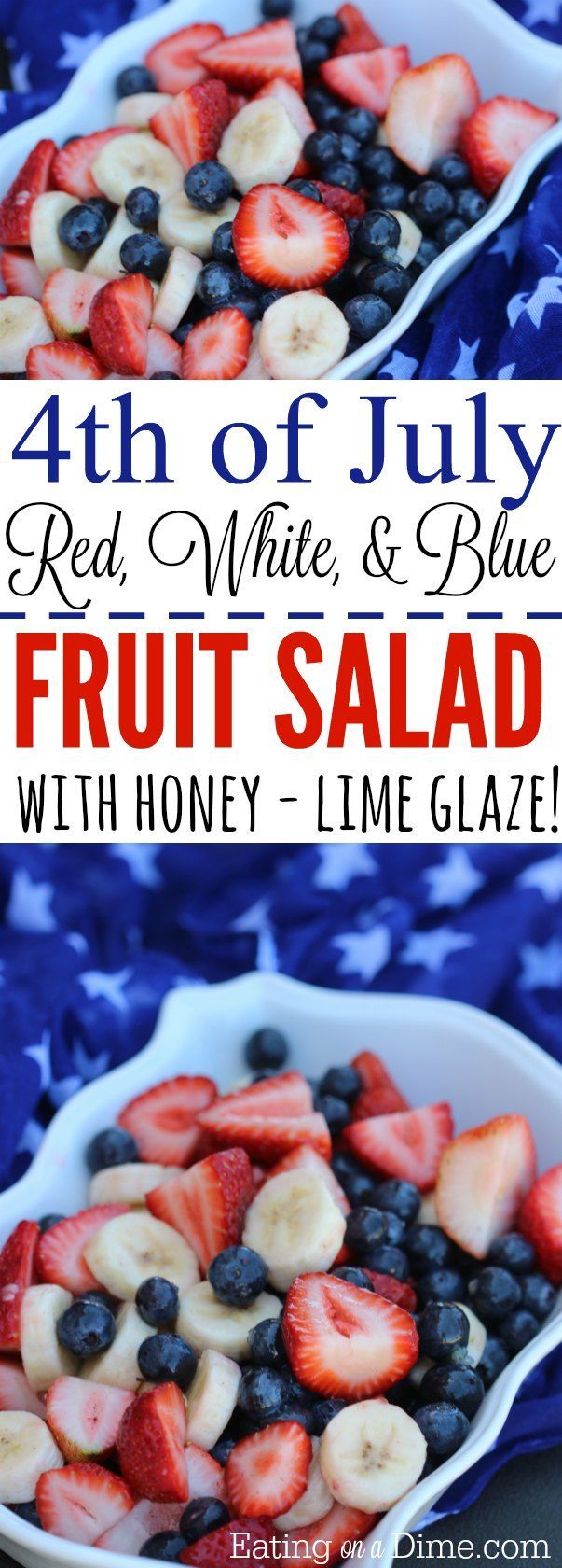 Red, White, and Blue Fruit Salad - Red, White, and Blue Fruit Salad -   July 4th food Ideas