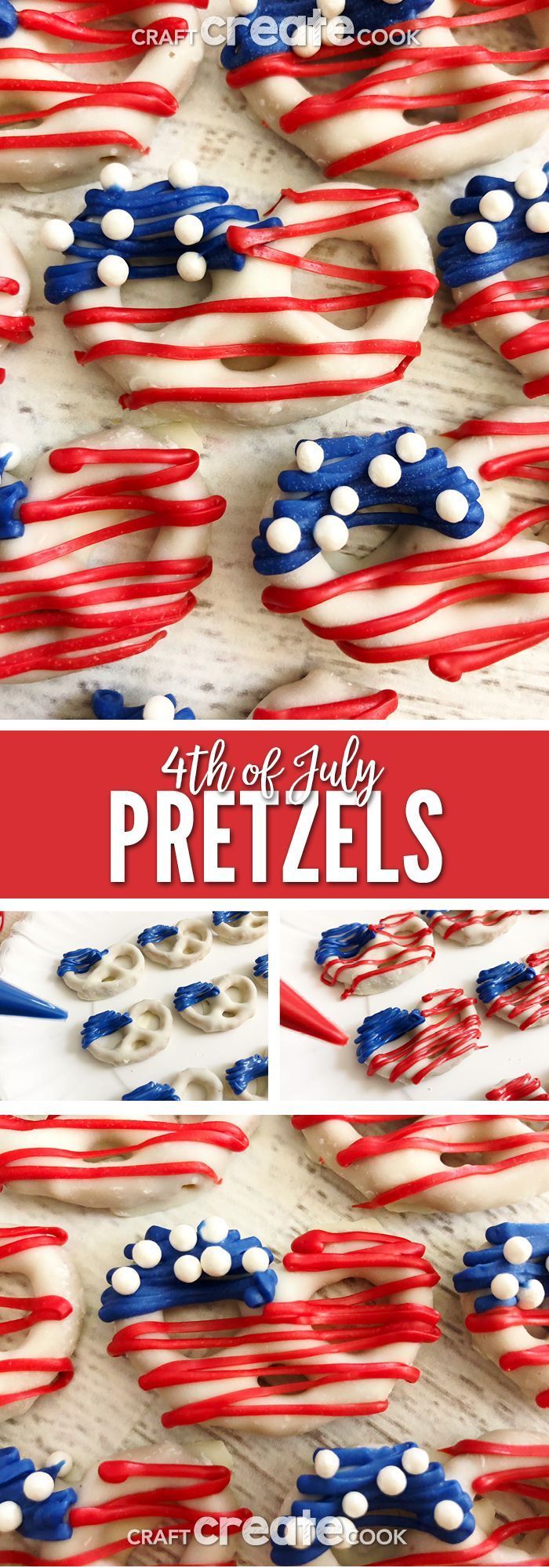 4th of July Pretzels - 4th of July Pretzels -   July 4th food Ideas