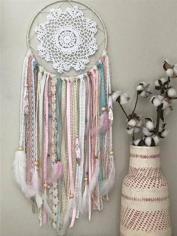 Large Pink and Blue Dream Catcher - Nursery Dream Catcher - Boho Pink Dream Catcher - Large Pink and Blue Dream Catcher - Nursery Dream Catcher - Boho Pink Dream Catcher -   10 diy Dream Catcher instructions ideas