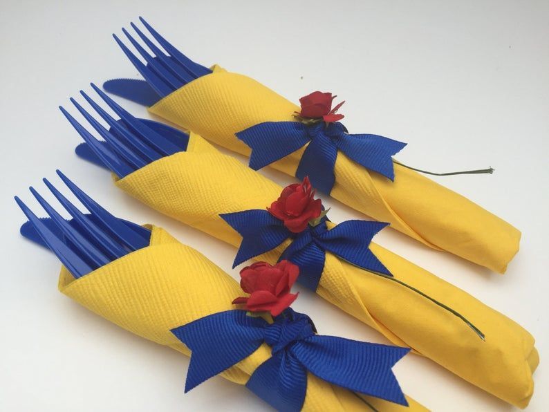 Beauty and the Beast Party Flatware: Rose Themed Party Cutlery, Beauty and The Beast Theme, Beauty and the Beast Flatware - Beauty and the Beast Party Flatware: Rose Themed Party Cutlery, Beauty and The Beast Theme, Beauty and the Beast Flatware -   beauty And The Beast birthday