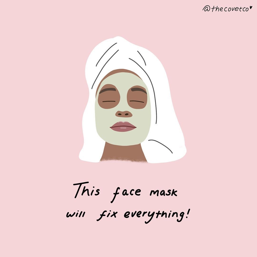 Covet Co - British Illustrator on Instagram: “Final lil word doodle for the week. What's your fave face mask?? ?” - Covet Co - British Illustrator on Instagram: “Final lil word doodle for the week. What's your fave face mask?? ?” -   beauty Mask illustration