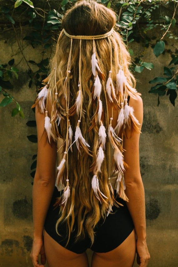 Handcrafted,headband,pastel,hairband,hairdress,braids,white,brown,feathers headpiece,boho style,boho chic,gypsy,hippie,native american - Handcrafted,headband,pastel,hairband,hairdress,braids,white,brown,feathers headpiece,boho style,boho chic,gypsy,hippie,native american -   12 style Hippie coiffure ideas