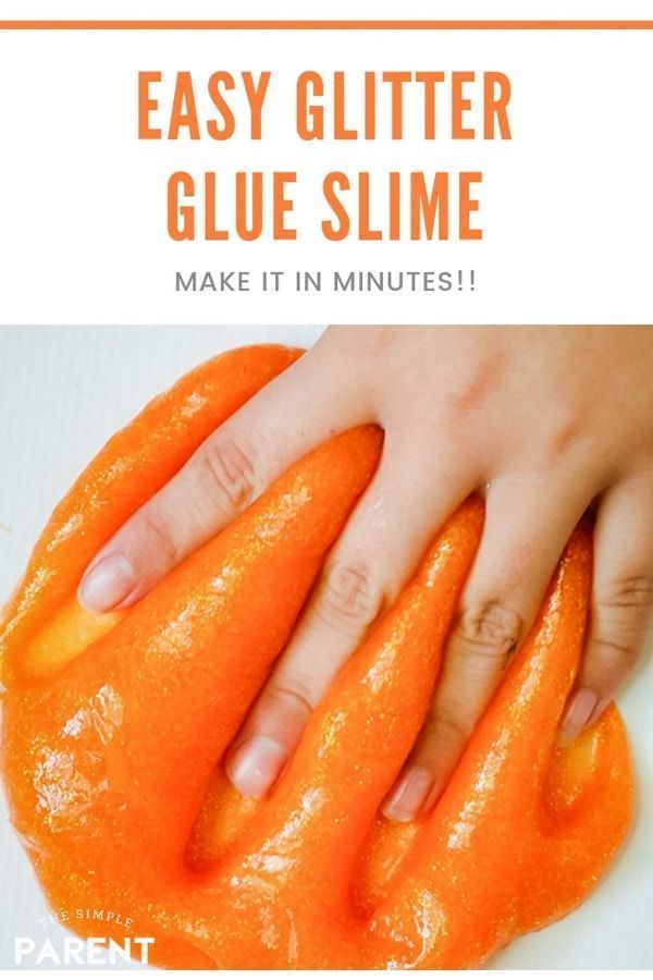 Orange Glitter Glue Slime for Halloween & Fall Fun! - Orange Glitter Glue Slime for Halloween & Fall Fun! -   13 diy Slime elmers ideas