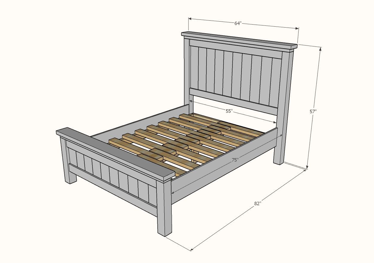 Farmhouse Bed (Full Size) | Ana White - Farmhouse Bed (Full Size) | Ana White -   14 diy Headboard full size bed ideas