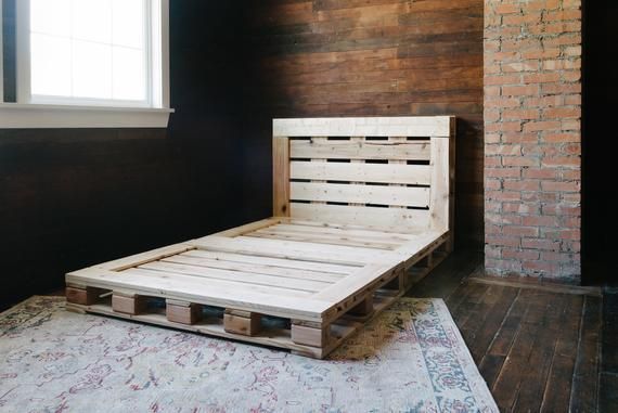 Pallet Bed - The Full Size - Includes Headboard and Platform - Pallet Bed - The Full Size - Includes Headboard and Platform -   14 diy Headboard full size bed ideas