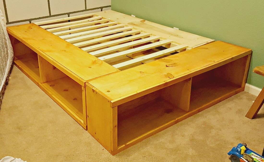 DIY Full Size Bed Frame with Storage - Leap of Faith Crafting - DIY Full Size Bed Frame with Storage - Leap of Faith Crafting -   14 diy Headboard full size bed ideas