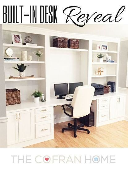 How to Make a Fake Built-In Desk for Less - How to Make a Fake Built-In Desk for Less -   14 diy Shelves desk ideas