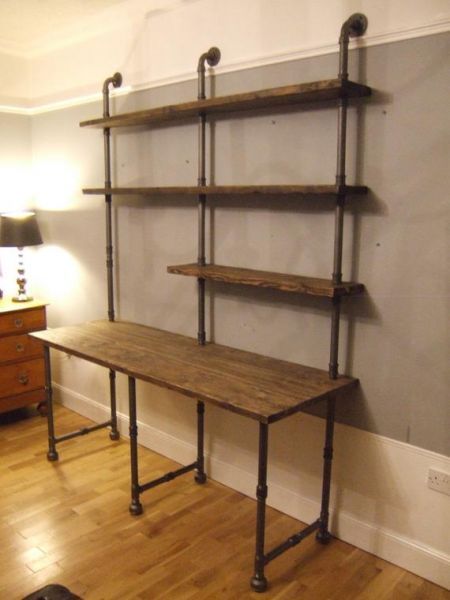 Pipe Desk With Shelves Plans - Pipe Desk With Shelves Plans -   14 diy Shelves desk ideas