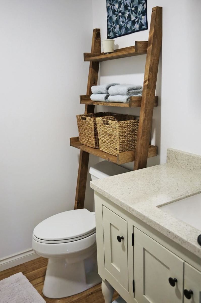 Over the Toilet Storage - Leaning Bathroom Ladder | Ana White - Over the Toilet Storage - Leaning Bathroom Ladder | Ana White -   15 diy Furniture bathroom ideas