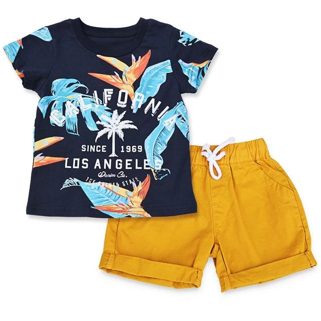 Spring/Summer Baby Boy Casual Clothing Set with Summer Printed T Shirt and Yellow Shorts (2pcs) 2-7T - Spring/Summer Baby Boy Casual Clothing Set with Summer Printed T Shirt and Yellow Shorts (2pcs) 2-7T -   15 style Casual boy ideas