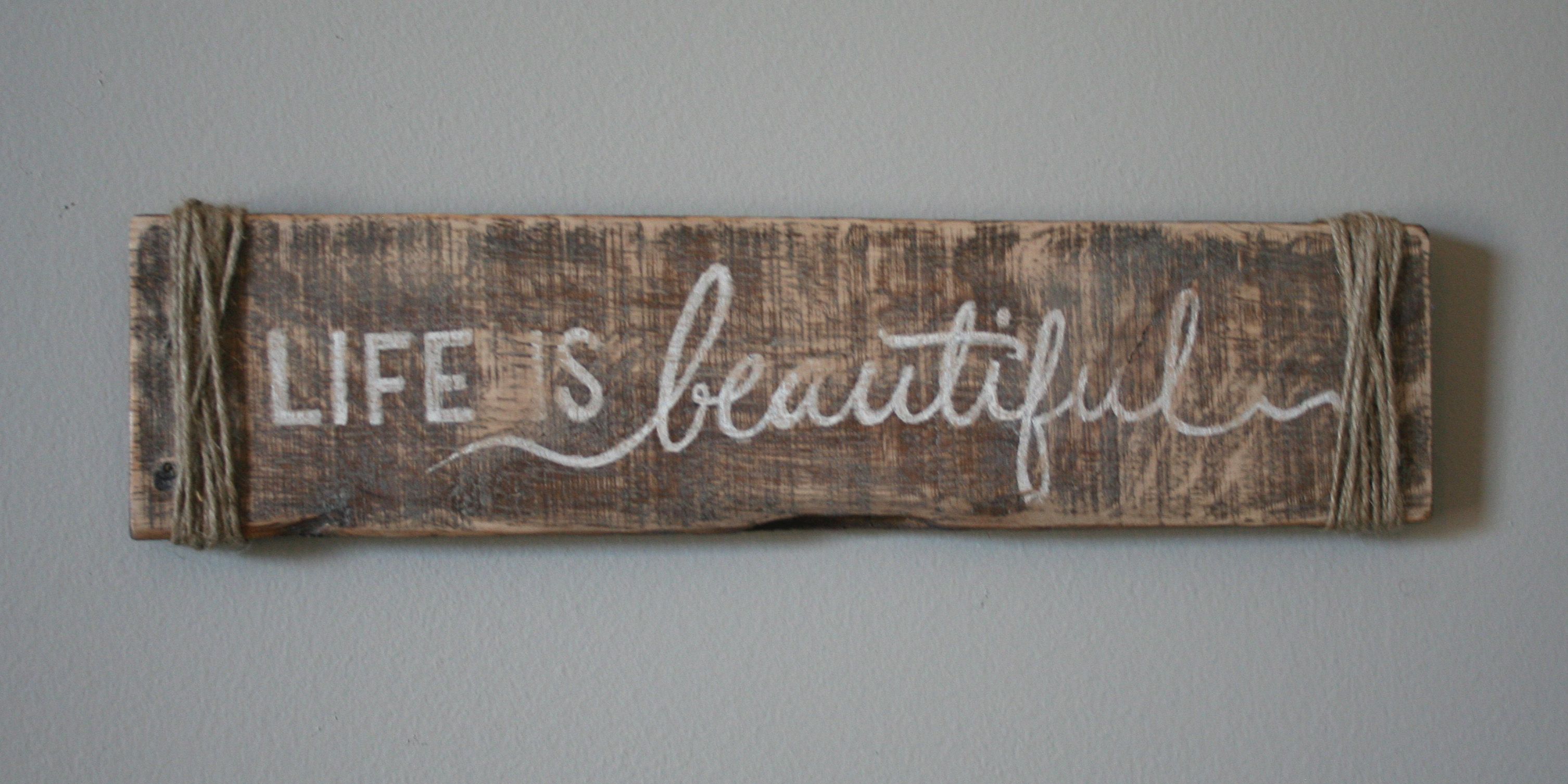 Life Is Beautiful Hand Painted Pallet Sign from Shanty Town Home Decor - Life Is Beautiful Hand Painted Pallet Sign from Shanty Town Home Decor -   16 beauty Life sign ideas