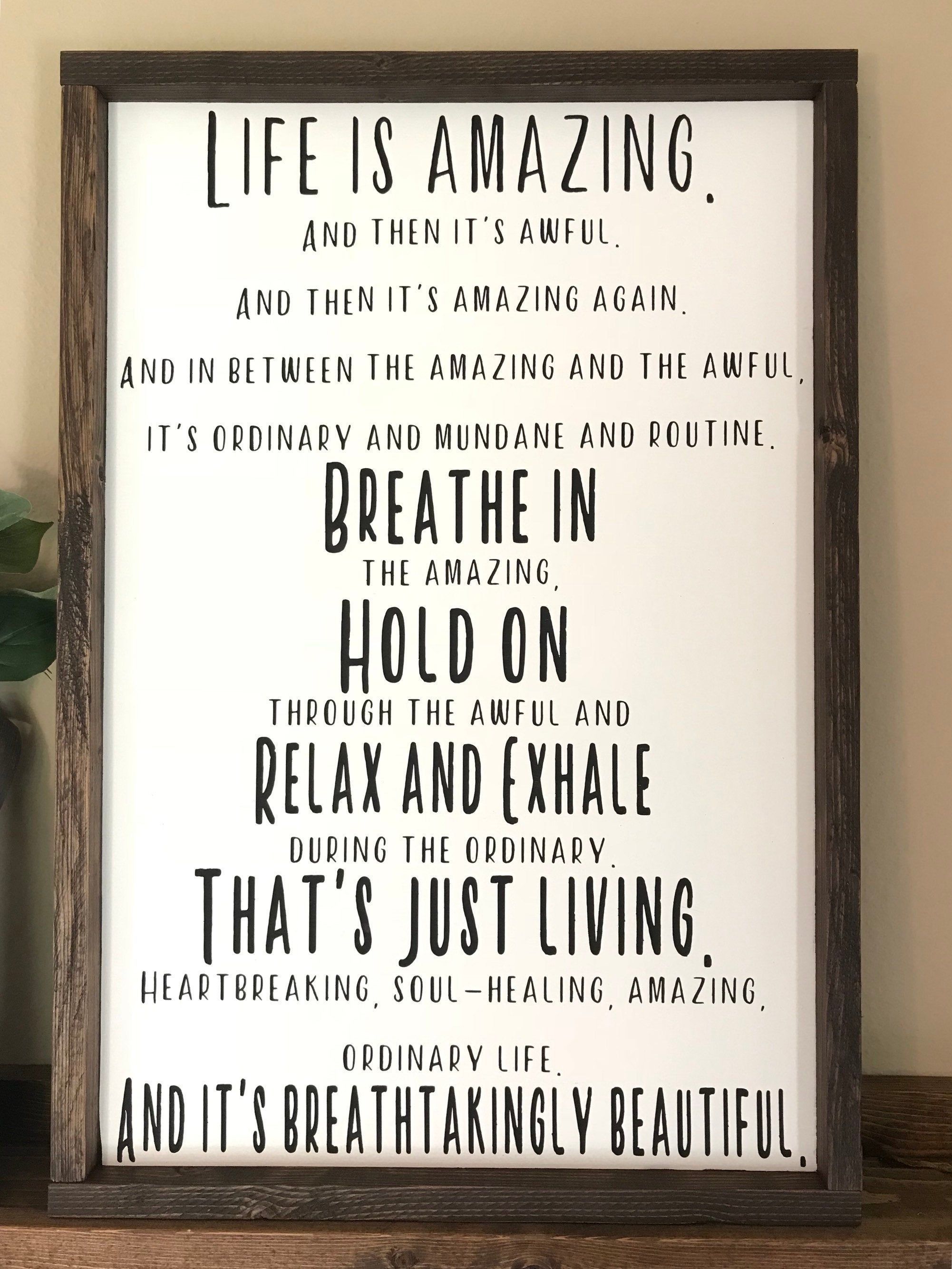 Life is amazing sign, Inspirational sign, Inspirational Quote, Farmhouse Decor, Wood Sign, Gallery Wall Art - Life is amazing sign, Inspirational sign, Inspirational Quote, Farmhouse Decor, Wood Sign, Gallery Wall Art -   16 beauty Life sign ideas