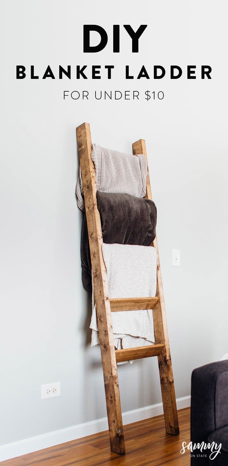 DIY Rustic Blanket Ladder | Sammy On State - DIY Rustic Blanket Ladder | Sammy On State -   16 diy Furniture livingroom ideas