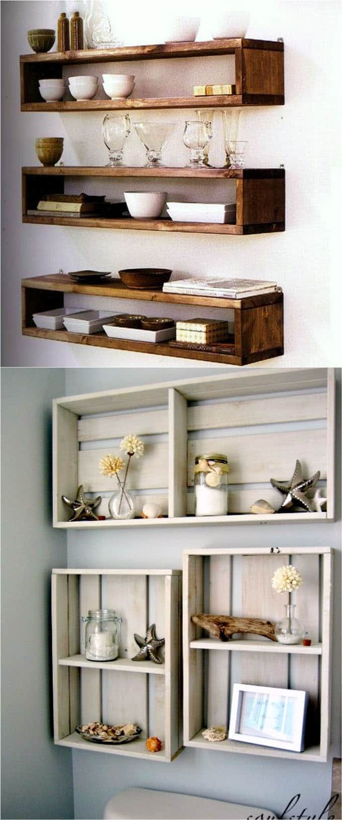 16 Easy and Stylish DIY Floating Shelves & Wall Shelves - 16 Easy and Stylish DIY Floating Shelves & Wall Shelves -   16 diy Wood ideas