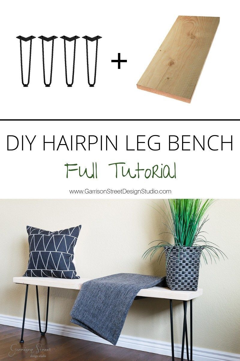 DIY Hairpin Leg Bench | Garrison Street Design Studio - DIY Hairpin Leg Bench | Garrison Street Design Studio -   17 diy Bedroom bench ideas