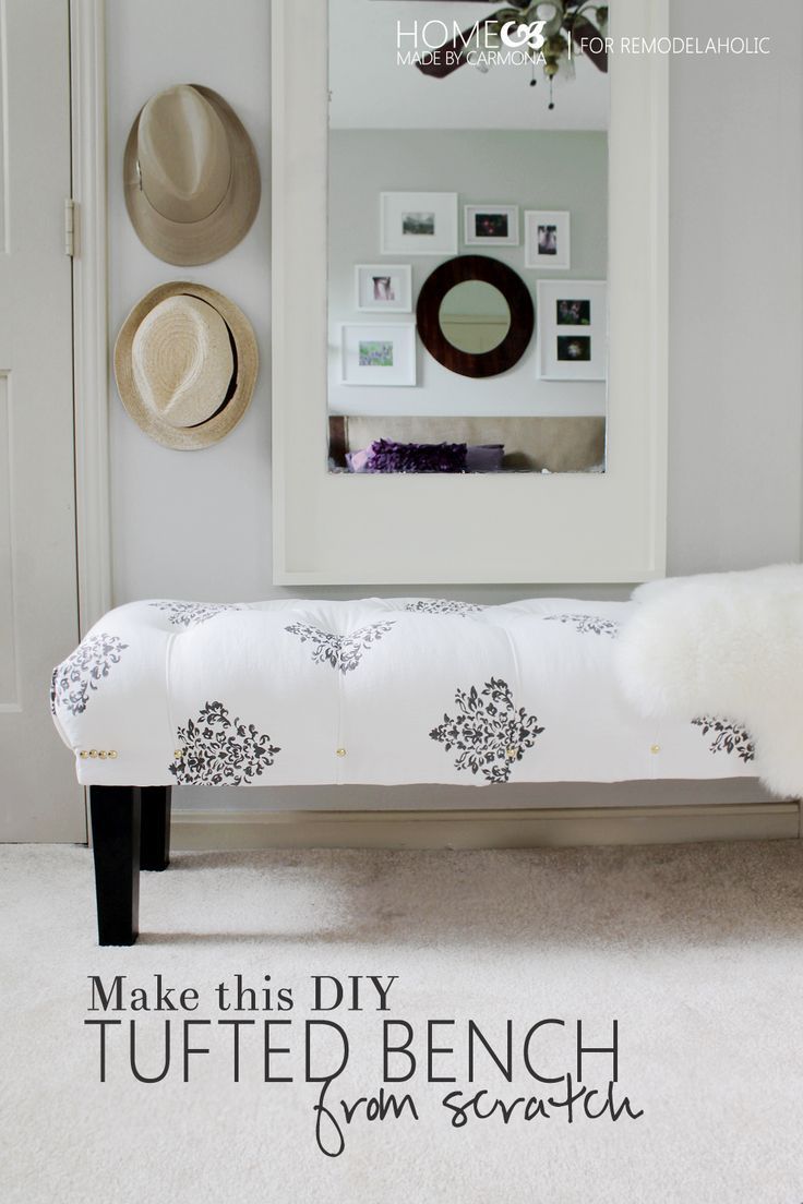 Stunning DIY Tufted Bench - Stunning DIY Tufted Bench -   17 diy Bedroom bench ideas