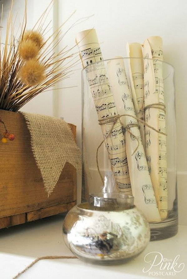 Easy to Make Romantic  Sheet Music Decorating Projects- DIY  Vintage Decor Ideas - Easy to Make Romantic  Sheet Music Decorating Projects- DIY  Vintage Decor Ideas -   17 diy Decoracion vintage ideas