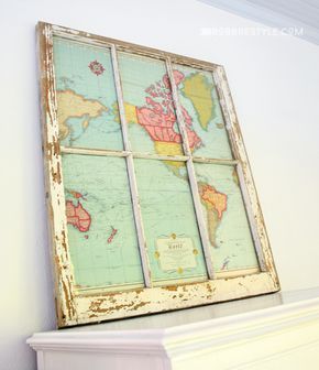 DIY Map Project: Window to the World - DIY Map Project: Window to the World -   17 diy Decoracion vintage ideas