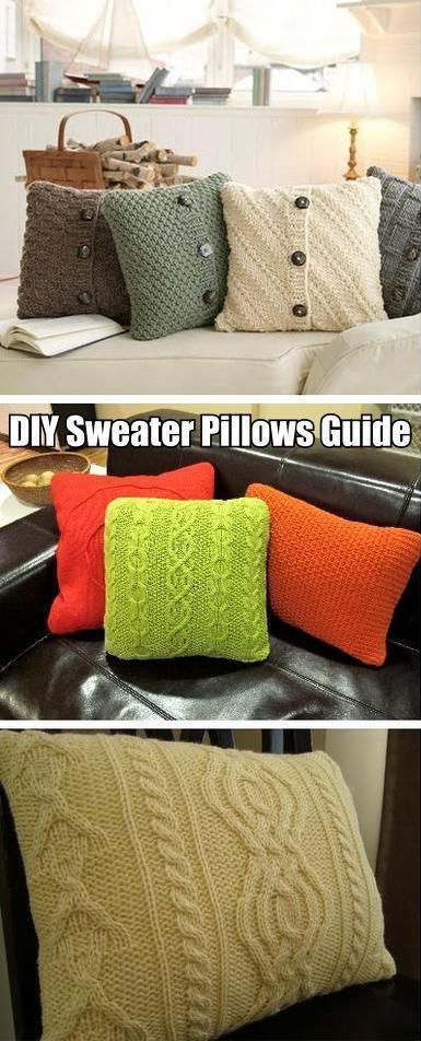 DIY Sweater Pillows - DIY Sweater Pillows -   17 diy Pillows recycle ideas