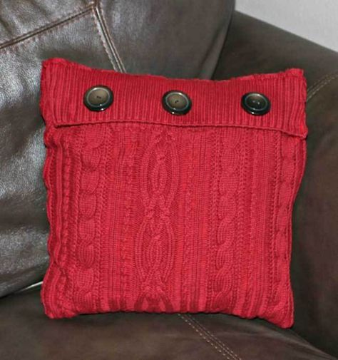 Upcycled Sweater Pillow - Sometimes Homemade - Upcycled Sweater Pillow - Sometimes Homemade -   17 diy Pillows recycle ideas
