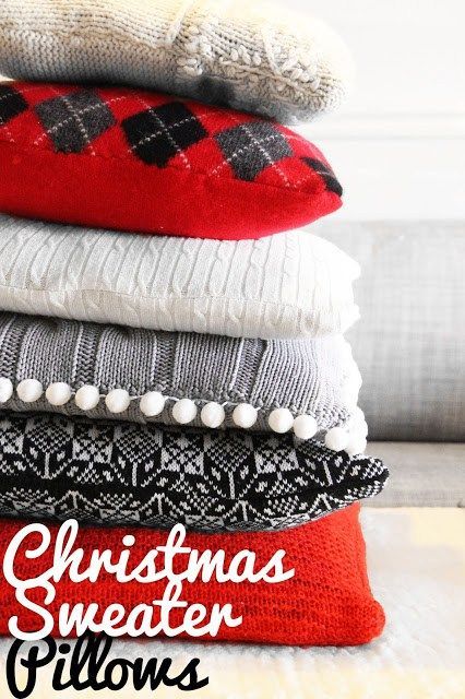 Tutorial: Make Christmas pillows from old sweaters - Tutorial: Make Christmas pillows from old sweaters -   17 diy Pillows recycle ideas