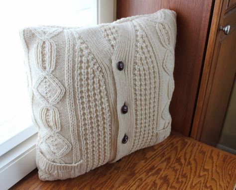 DIY Upcycled Sweater Pillow Case - DIY Upcycled Sweater Pillow Case -   17 diy Pillows recycle ideas
