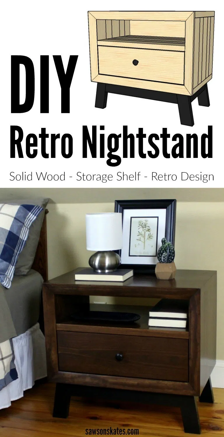 DIY Chunky Solid Wood Retro Nightstand - DIY Chunky Solid Wood Retro Nightstand -   17 diy Wood nightstand ideas