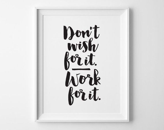 5x7 Inspirational Art Printable Decor Downloadable Gift, Fitness Motivational Print, Don't Wish For It Work For It Typography Office Art - 5x7 Inspirational Art Printable Decor Downloadable Gift, Fitness Motivational Print, Don't Wish For It Work For It Typography Office Art -   17 fitness Office decor ideas