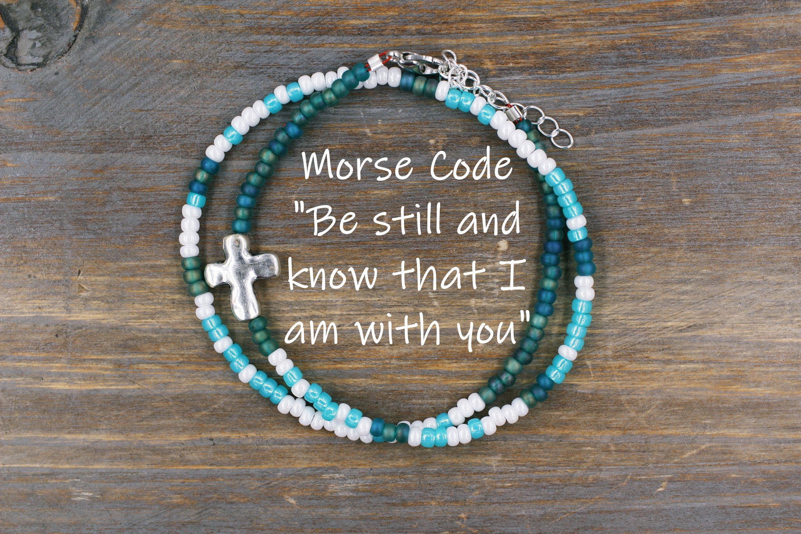 Be still and know that I am with you Morse Code Bracelet Silver Cross Charm Bracelet for Christian Women, Cross Bracelet Be still bracelet - Be still and know that I am with you Morse Code Bracelet Silver Cross Charm Bracelet for Christian Women, Cross Bracelet Be still bracelet -   18 diy Bracelets for women ideas