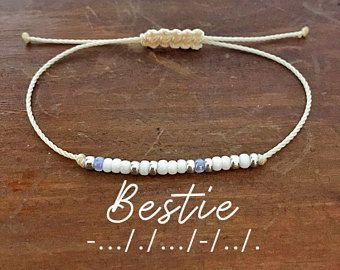 Bestie Morse Code Bracelet - Gift for Women - Best Friend Gift - Gift for Her - ... ,  #Besti... - Bestie Morse Code Bracelet - Gift for Women - Best Friend Gift - Gift for Her - ... ,  #Besti... -   18 diy Bracelets for women ideas