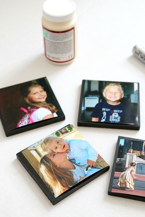 5 minute DIY Photo Coasters - - 5 minute DIY Photo Coasters - -   18 diy Gifts last minute ideas