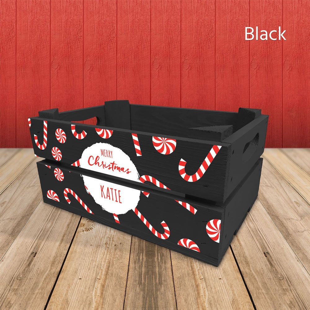 Personalised Candy Cane Small Gift Crate - Personalised Candy Cane Small Gift Crate -   19 diy Christmas box ideas
