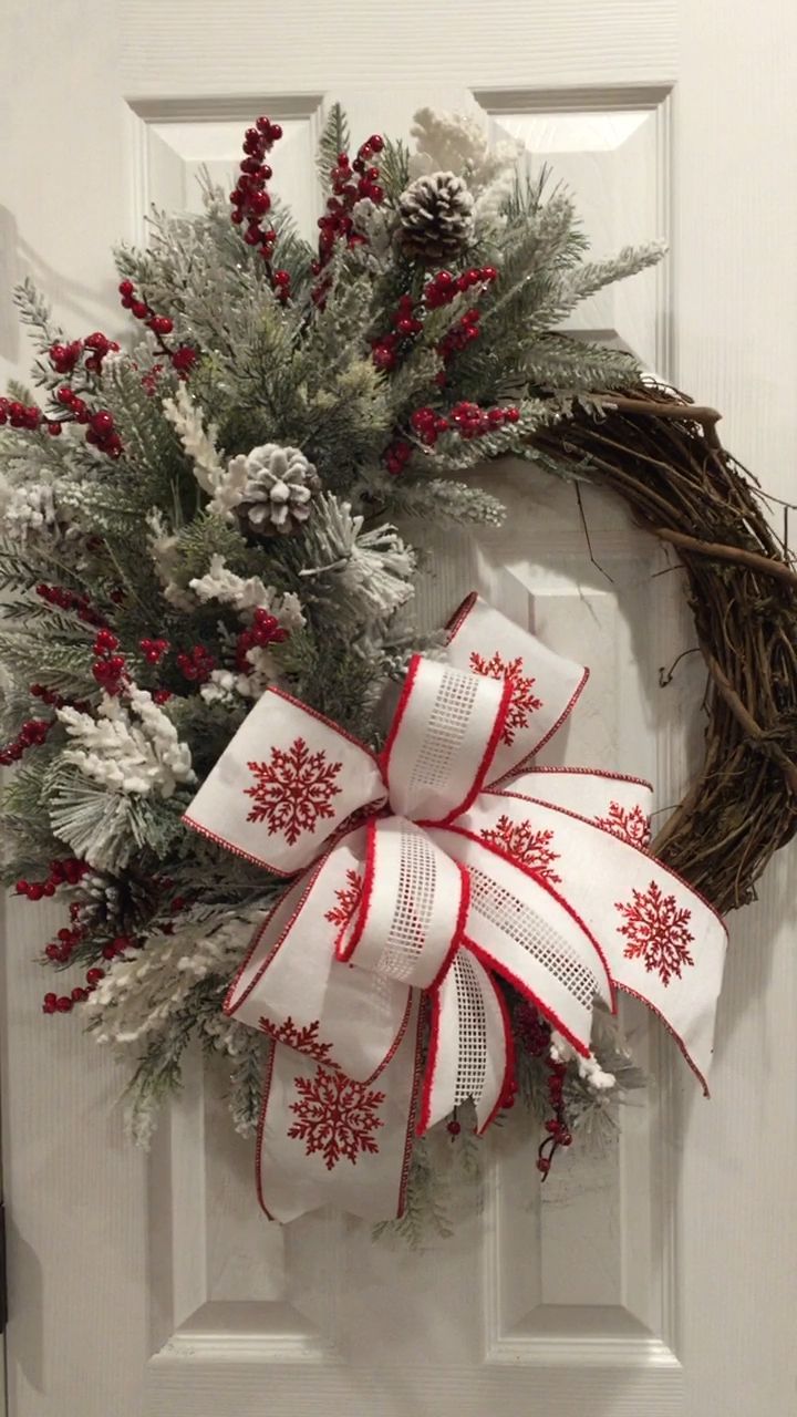 Winter Grapevine Wreath, Christmas Wreath, Winter Wreath - Winter Grapevine Wreath, Christmas Wreath, Winter Wreath -   19 diy Christmas Decorations garland ideas