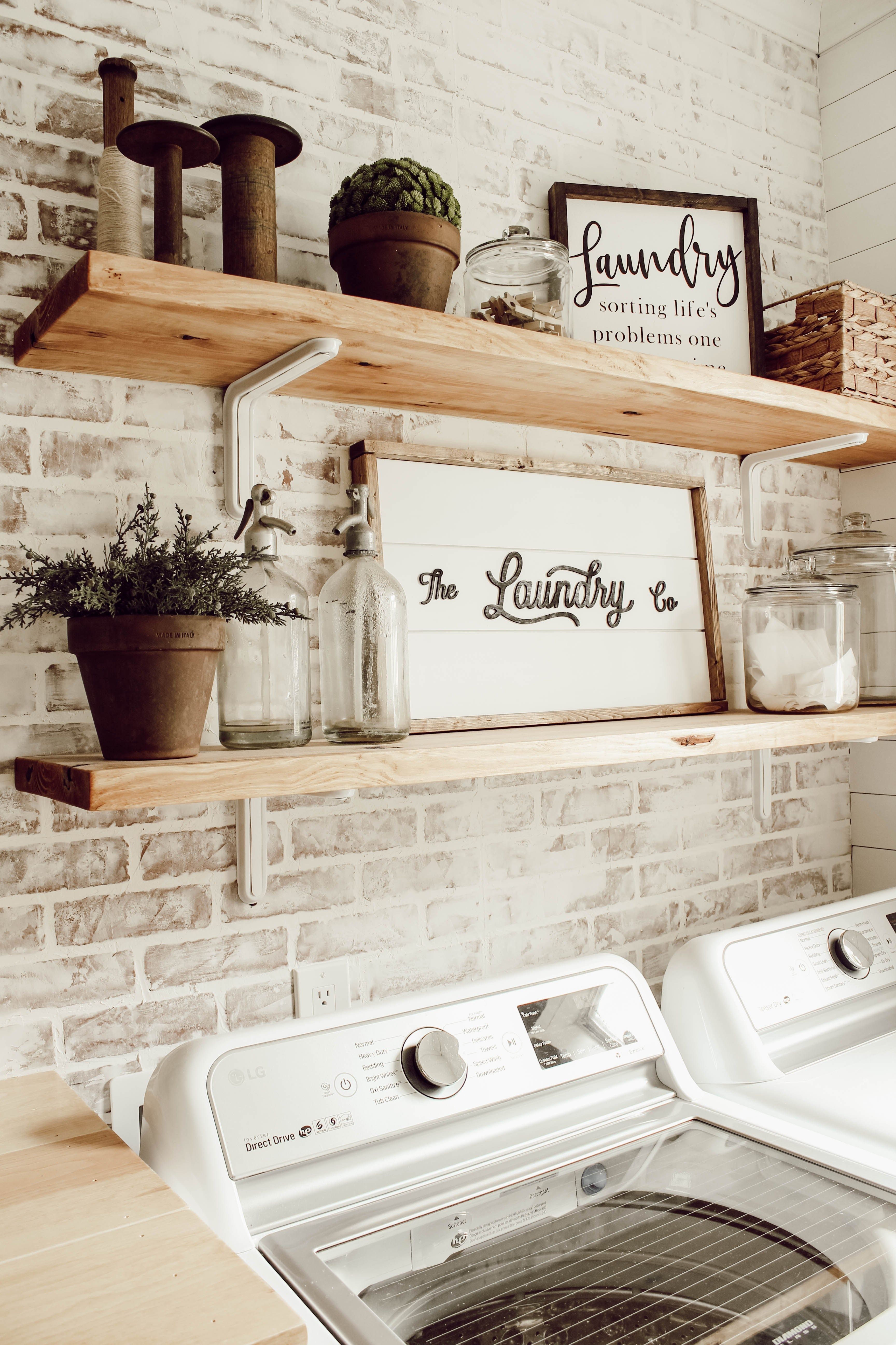 DIY Faux Brick Wall in Laundry Room - Beauty For Ashes - DIY Faux Brick Wall in Laundry Room - Beauty For Ashes -   20 diy Kitchen wall ideas