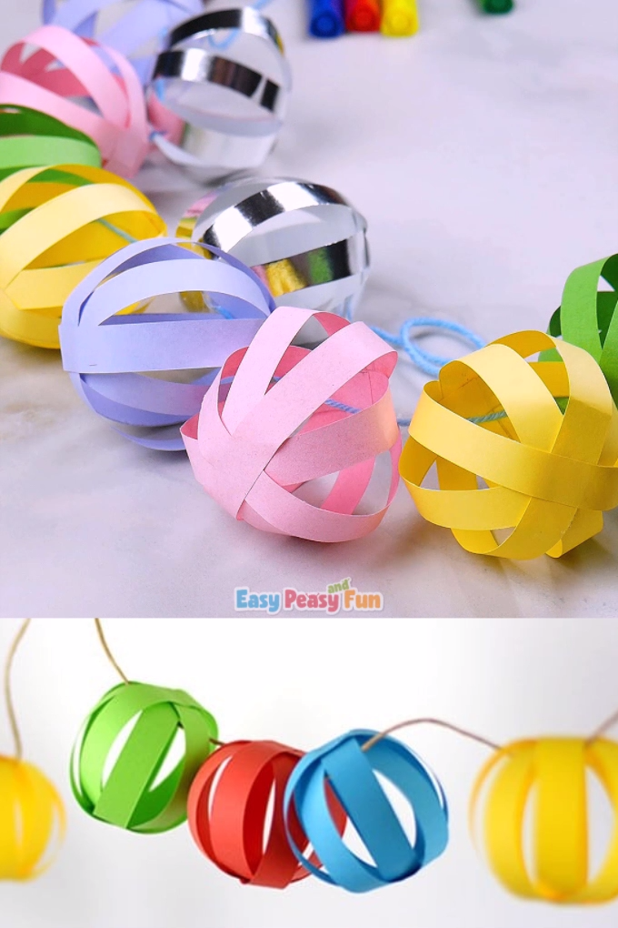Paper Ball Garland - Paper Ball Garland -   23 diy Christmas Decorations videos ideas